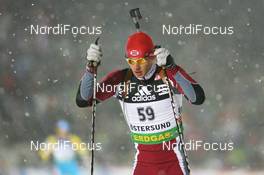 03.12.2008, Oestersund, Sweden (SWE): Janis Berzins (LAT), Madshus, Rottefella - IBU world cup biathlon, individual men, Oestersund (SWE). www.nordicfocus.com. © Manzoni/NordicFocus. Every downloaded picture is fee-liable.