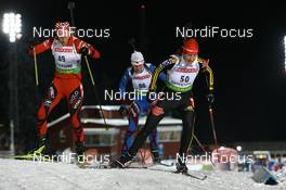 04.12.2008, Oestersund, Sweden (SWE): Kati Wilhelm (GER), Madshus, Rottefella, Swix, adidas, Tora Berger (NOR), Fischer, Rottefella, Odlo, Sandrine Bailly (FRA), Madshus, Rottefella, Swix, Odlo - IBU world cup biathlon, individual women, Oestersund (SWE). www.nordicfocus.com. © Manzoni/NordicFocus. Every downloaded picture is fee-liable.