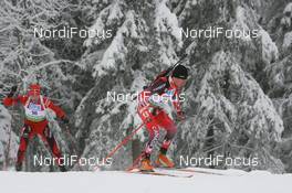 07.12.2008, Oestersund, Sweden (SWE): Jean Philippe Leguellec (CAN), Rossignol, Rottefella, Exel - IBU world cup biathlon, pursuit men, Oestersund (SWE). www.nordicfocus.com. © Manzoni/NordicFocus. Every downloaded picture is fee-liable.