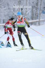07.12.2008, Oestersund, Sweden (SWE): Kathrin Hitzer (GER), Fischer, Rottefella, Madshus, Leki, adidas - IBU world cup biathlon, pursuit women, Oestersund (SWE). www.nordicfocus.com. © Manzoni/NordicFocus. Every downloaded picture is fee-liable.
