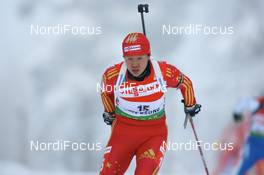 07.12.2008, Oestersund, Sweden (SWE): Xue Dong (CHN), Fischer, Salomon, Swix, adidas - IBU world cup biathlon, pursuit women, Oestersund (SWE). www.nordicfocus.com. © Manzoni/NordicFocus. Every downloaded picture is fee-liable.