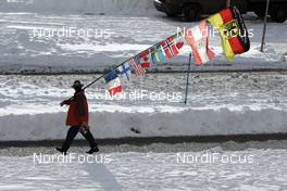 12.12.2008, Hochfilzen, Austria (AUT): fan with flags - IBU world cup biathlon, sprint men, Hochfilzen (AUT). www.nordicfocus.com. © Furtner/NordicFocus. Every downloaded picture is fee-liable.