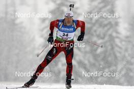 20.12.2008, Hochfilzen, Austria (AUT): Halvard Hanevold (NOR), Madshus, Rottefella, Swix, Odlo  - IBU world cup biathlon, sprint men, Hochfilzen (AUT). www.nordicfocus.com. © Felgenhauer/NordicFocus. Every downloaded picture is fee-liable.