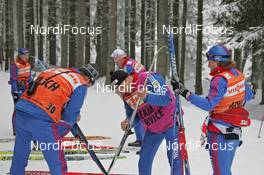 02.01.08, Nove Mesto, Czech Republic (CZE): feature, Russian skimen prepairing the skis - FIS world cup cross-country, tour de ski, 10 km women, Nove Mesto (CZE). www.nordicfocus.com. c Hemmersbach/NordicFocus. Every downloaded picture is fee-liable.