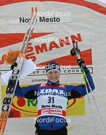02.01.08, Nove Mesto, Czech Republic (CZE): Aino Kaisa Saarinen (FIN), winner - FIS world cup cross-country, tour de ski, 10 km women, Nove Mesto (CZE). www.nordicfocus.com. c Hemmersbach/NordicFocus. Every downloaded picture is fee-liable.