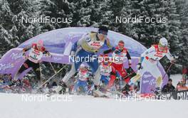 04.01.08, Asiago, Italy (ITA): group, l-r Evi Sachenbacher Stehle (GER), Virpi Kuitunen (FIN), Seraina Mischol (SUI), Charlotte Kalla (SWE)  - FIS world cup cross-country, tour de ski, individual sprint, Asiago (ITA). www.nordicfocus.com. c Hemmersbach/NordicFocus. Every downloaded picture is fee-liable.