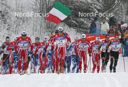 05.01.08, Val di Fiemme, Italy (ITA): group, l-r Tor Arne Hetland (NOR), Eldar Roenning (NOR), Tord Asle Gjerdalen (NOR), Rene Sommerfeldt (GER)  - FIS world cup cross-country, tour de ski, mass men, Val di Fiemme (ITA). www.nordicfocus.com. c Hemmersbach/NordicFocus. Every downloaded picture is fee-liable.