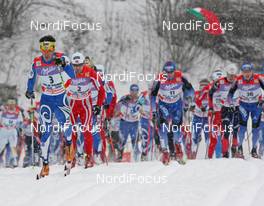05.01.08, Val di Fiemme, Italy (ITA): in front Pietro Piller Cottrer (ITA), behind Tord Asle Gjerdalen (NOR)  - FIS world cup cross-country, tour de ski, mass men, Val di Fiemme (ITA). www.nordicfocus.com. c Hemmersbach/NordicFocus. Every downloaded picture is fee-liable.