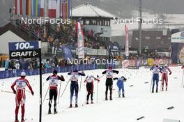 05.01.08, Val di Fiemme, Italy (ITA): racers in the stadium - FIS world cup cross-country, tour de ski, mass men, Val di Fiemme (ITA). www.nordicfocus.com. c Felgenhauer/NordicFocus. Every downloaded picture is fee-liable.