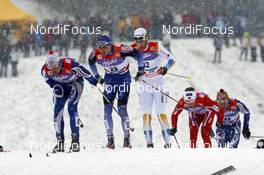 05.01.08, Val di Fiemme, Italy (ITA): l-r: Freddy Schwienbacher (ITA), Alexander Legkov (RUS), Mats Larsson (SWE)  - FIS world cup cross-country, tour de ski, mass men, Val di Fiemme (ITA). www.nordicfocus.com. c Felgenhauer/NordicFocus. Every downloaded picture is fee-liable.