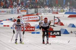 10.02.2008, Otepaeae, Estland (EST): l-r: Devon Kershaw (CAN), Axel Teichmann (GER)  - FIS world cup cross-country, individual sprint, Otepaeae (EST). www.nordicfocus.com. c Felgenhauer/NordicFocus. Every downloaded picture is fee-liable.