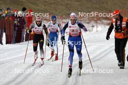 17.02.2008, Liberec, Czech Republic (CZE): l-r:, Claudia Kuenzel-Nystad (GER), Riikka Sarasoja (FIN), Olga Rotcheva (RUS)  - FIS world cup cross-country,team sprint, Liberec (CZE). www.nordicfocus.com. c Felgenhauer/NordicFocus. Every downloaded picture is fee-liable.