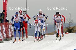 17.02.2008, Liberec, Czech Republic (CZE): nNikita Kriukov (RUS), Aivar Rehemaa (EST),  Ville Nousiainen (FIN), Drew Goldsack (CAN)  - FIS world cup cross-country,team sprint, Liberec (CZE). www.nordicfocus.com. c Felgenhauer/NordicFocus. Every downloaded picture is fee-liable.