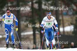 24.02.2008, Falun, Sweden (SWE): l-r: Roland Clara (ITA), Sami Jauhojaervi (FIN) - FIS world cup cross-country, relay men, Falun (SWE). www.nordicfocus.com. c Manzoni/NordicFocus. Every downloaded picture is fee-liable.