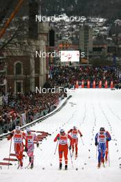 05.03.2008, Drammen, Norway (NOR): Simen Oestensen (NOR), Yuichi Onda (JPN), Trond Iversen (NOR), Eirik Brandsdal (NOR) - FIS world cup cross-country, individual sprint, Drammen (NOR). www.nordicfocus.com. c Manzoni/NordicFocus. Every downloaded picture is fee-liable.