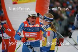 05.03.2008, Drammen, Norway (NOR): l-r: Petra Majdic (SLO), Virpi Kuitunen (FIN) - FIS world cup cross-country, individual sprint, Drammen (NOR). www.nordicfocus.com. c Manzoni/NordicFocus. Every downloaded picture is fee-liable.