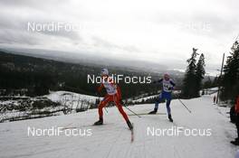 08.03.2008, Holmenkollen, Norway (NOR): Kristin Stoermer Steira (NOR) leads Olga Rotcheva (RUS) - FIS world cup cross-country, 30km women, Holmenkollen (NOR). www.nordicfocus.com. c Manzoni/NordicFocus. Every downloaded picture is fee-liable.