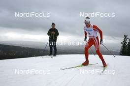 08.03.2008, Holmenkollen, Norway (NOR): Daniel Helgestad (NOR) with old skier - FIS world cup cross-country, 50km men, Holmenkollen (NOR). www.nordicfocus.com. c Manzoni/NordicFocus. Every downloaded picture is fee-liable.