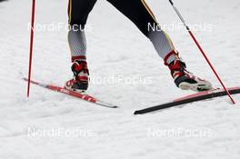14.03.2008, Bormio, Italy (ITA): the skis of Claudia Kuenzel-Nystad (GER)  - FIS world cup cross-country, individual sprint, Bormio (ITA). www.nordicfocus.com. c Felgenhauer/NordicFocus. Every downloaded picture is fee-liable.