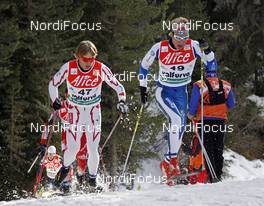 15.03.2008, Bormio, Italy (ITA): l-r: Devon Kershaw (CAN), Ville Nousiainen (FIN)  - FIS world cup cross-country, 20km mass men, Bormio (ITA). www.nordicfocus.com. c Felgenhauer/NordicFocus. Every downloaded picture is fee-liable.