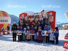 07.12.2008, La Clusaz, France (FRA): l-r: Team Schweden, Team Norway, Team, France - FIS world cup cross-country, 4x10km men, La Clusaz (FRA). www.nordicfocus.com. © Spitz/NordicFocus. Every downloaded picture is fee-liable.