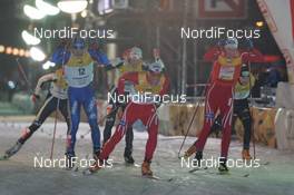 20.12.2008, Duesseldorf, Germany (GER): group, in front (l-r) Tor Arne Hetland (NOR), Rossignol, Swix, Ola Vigen Hattestad (NOR), Fischer, Rottefella, Swix  - FIS world cup cross-country, individual sprint, Duesseldorf. www.nordicfocus.com. © Hemmersbach/NordicFocus. Every downloaded picture is fee-liable.