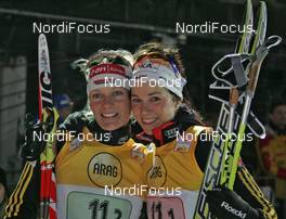 21.12.2008, Duesseldorf, Germany (GER): Claudia Nystad (GER), Atomic, Leki, adidas, Toko, Stefanie Boehler (GER), Fischer, Rottefella, Alpina, One Way, adidas  - FIS world cup cross-country, team sprint, Duesseldorf. www.nordicfocus.com. © Hemmersbach/NordicFocus. Every downloaded picture is fee-liable.