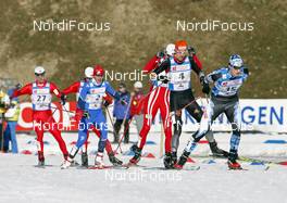 16.02.2008, Liberec, Czech Republic (CZE): l-r: Mikko Kokslien (NOR), Bill Demong (USA) Bjoern Kircheisen (GER), Hannu Manninen (FIN)  - FIS world cup nordic combined, mass start, Liberec (CZE). www.nordicfocus.com. c Felgenhauer/NordicFocus. Every downloaded picture is fee-liable.