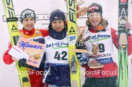 14.12.2008, Pragelato, Italy (ITA): Simon Ammann (SUI), Fumihisa Yumoto (JPN), Johan Remen Evensen (NOR) - FIS world cup ski jumping, individual HS140, Pragelato (ITA). www.nordicfocus.com. © Domanski/NordicFocus. Every downloaded picture is fee-liable.