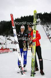 20.12.2008, Engelberg, Switzerland (SUI): l-r: Wolfgang Loitzl (AUT), Atomic and Gregor Schlierenzauer (AUT), Fischer - FIS world cup ski jumping, individual HS137, Engelberg (SUI). www.nordicfocus.com. © Manzoni/NordicFocus. Every downloaded picture is fee-liable.