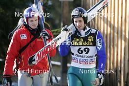 28.12.2008, Oberstdorf, Germany (GER): l-r: Thomas Morgenstern (AUT), Atomic, Wolfgang Loitzl (AUT), Atomic - FIS world cup ski jumping, four hills tournament, Qualification individual HS137, Oberstdorf (GER). www.nordicfocus.com. © Furtner/NordicFocus. Every downloaded picture is fee-liable.