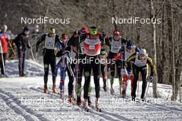 03.02.2008, Oberammergau, Germany (GER): the top group, Anders Aukland (NOR), Team Xtra in front - Worldloppet Koenig Ludwig Lauf, FIS Marathon Cup - Oberammergau (GER). www.nordicfocus.com. c Felgenhauer/NordicFocus. Every downloaded picture is fee-liable.