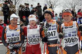 02.02.2008, Oberammergau, Germany (GER): four lucky girls - Worldloppet Koenig Ludwig Lauf - Oberammergau (GER). www.nordicfocus.com. c Felgenhauer/NordicFocus. Every downloaded picture is fee-liable.