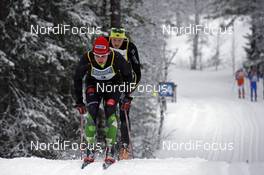 02.03.2008, Mora, Sweden (SWE): Jerry Ahrlin (SWE) and Jorgen Aukland (NOR), Team Xtra ahead of the first group - Worldloppet Vasaloppet, Mora (SWE). www.nordicfocus.com. c Felgenhauer/NordicFocus. Every downloaded picture is fee-liable.