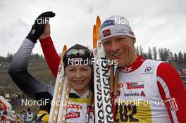 09.03.2008, Scuol, Switzerland (SUI): l-r: Katrin Zeller (GER), Tor Arne Hetland (NOR)  - Worldloppet Engadin, Scuol (SUI). www.nordicfocus.com. c Felgenhauer/NordicFocus. Every downloaded picture is fee-liable.