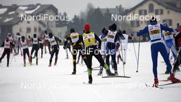 09.03.2008, Scuol, Switzerland (SUI): Jenny Hansson (SWE) in a group of men - Worldloppet Engadin, Scuol (SUI). www.nordicfocus.com. c Felgenhauer/NordicFocus. Every downloaded picture is fee-liable.