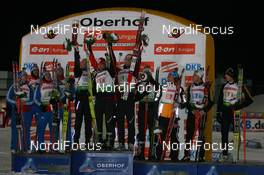 08.01.2009, Oberhof, Germany (GER): l-r: Russia, Austria, Germany - IBU world cup biathlon, relay men, Oberhof (GER). www.nordicfocus.com. © Manzoni/NordicFocus. Every downloaded picture is fee-liable.
