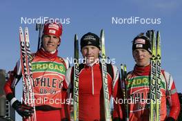 08.01.2009, Oberhof, Germany (GER): l-r: Tobias Eberhard (AUT), Atomic, Swix, Simon Eder (AUT), Fischer, Rottefella, Sven Grossegger (AUT), Fischer, Rottefella, Alpina, Leki - IBU world cup biathlon, training, Oberhof (GER). www.nordicfocus.com. © Manzoni/NordicFocus. Every downloaded picture is fee-liable.