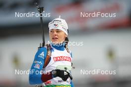 14.01.2009, Ruhpolding, Germany (GER): Sylvie Becaert (FRA), Fischer, Rottefella, Exel, Odlo - IBU world cup biathlon, relay women, Ruhpolding (GER). www.nordicfocus.com. © Manzoni/NordicFocus. Every downloaded picture is fee-liable.