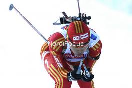 16.01.2009, Ruhpolding, Germany (GER): Chunli Wang (CHN), Fischer, Salomon, Swix, adidas  - IBU world cup biathlon, sprint women, Ruhpolding (GER). www.nordicfocus.com. © Manzoni/NordicFocus. Every downloaded picture is fee-liable.