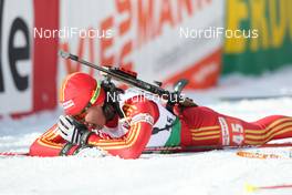 24.01.2009, Antholz, Italy (ITA): Chaoqing Song (CHN), Fischer, Salomon, Swix, adidas - IBU world cup biathlon, pursuit women, Antholz (ITA). www.nordicfocus.com. © Manzoni/NordicFocus. Every downloaded picture is fee-liable.