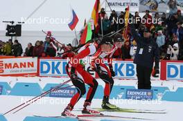 15.03.2009, Vancouver, Canada (CAN): Friedrich Pinter (AUT), Atomic, Swix and Simon Eder (AUT), Fischer, Rottefella - IBU world cup biathlon, relay men, Vancouver (CAN). www.nordicfocus.com. © Manzoni/NordicFocus. Every downloaded picture is fee-liable.