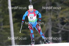 13.03.2009, Vancouver, Canada (CAN): Vincent Defrasne (FRA), Atomic, Rottefella, One Way, Odlo - IBU world cup biathlon, sprint men, Vancouver (CAN). www.nordicfocus.com. © Manzoni/NordicFocus. Every downloaded picture is fee-liable.