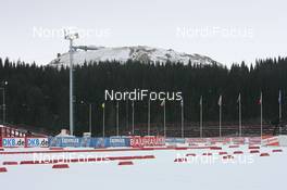 27.03.2009, Khanty-Mansiysk, Russia (RUS): Biathlon Feature: the stadium with the artificial mountain in the background - IBU world cup biathlon, training, Khanty-Mansiysk (RUS). www.nordicfocus.com. © Manzoni/NordicFocus. Every downloaded picture is fee-liable.