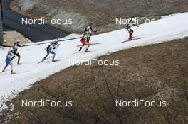 22.02.2009, Pyeong Chang, Korea (KOR): Andrea Henkel (GER), Atomic, Exel, adidas, Toko leads Magdalena Neuner (GER), Fischer, Rottefella, Exel, adidas, and Darya Domracheva (BLR), Fischer, Rottefella, Swix - IBU world championships biathlon, mass women, Pyeong Chang (KOR). www.nordicfocus.com. © Manzoni/NordicFocus. Every downloaded picture is fee-liable.