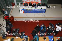 13.02.2009, Pyeong Chang, Korea (KOR): Media follow the doping case - IBU world championships biathlon, Doping Case media conference, Pyeong Chang (KOR). www.nordicfocus.com. © Manzoni/NordicFocus. Every downloaded picture is fee-liable.