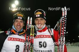 03.12.2009, Oestersund, Sweden (SWE): Christoph Sumann (AUT), Atomic, Leki  and Friedrich Pinter (AUT), Atomic, Swix - IBU world cup biathlon, individual men, Oestersund (SWE). www.nordicfocus.com. © Manzoni/NordicFocus. Every downloaded picture is fee-liable.