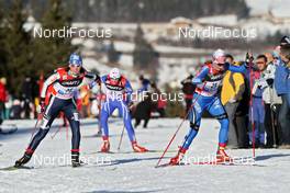 04.01.2009, Val di Fiemme, Italy (ITA): l-r: Antonella Confortola (ITA), Fischer, Salomon, Star, Rudy Project, Olga Savialova (RUS), Atomic, Rottefella, Alpina, Swix, adidas  - FIS world cup cross-country, tour de ski, final climb women, Val di Fiemme (ITA). www.nordicfocus.com. © Felgenhauer/NordicFocus. Every downloaded picture is fee-liable.