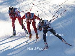 18.01.2009, Vancouver, Canada (CAN): group, l-r George Grey (CAN), Fischer, Salomon, Exel, Torin Koos (USA), Rossignol, Rottefella, Exel, Girogio di Centa (ITA), Atomic, Swix, Rudy Project  - FIS world cup cross-country, team sprint men, Vancouver (CAN). www.nordicfocus.com. © Hemmersbach/NordicFocus. Every downloaded picture is fee-liable.
