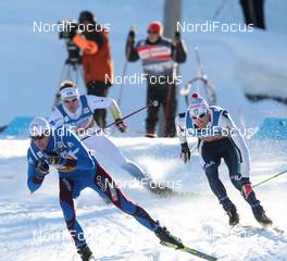 18.01.2009, Vancouver, Canada (CAN): group, l-r Emmanuel Jonnier (FRA), Rossignol, Salomon, Swix, Odlo, Robin Bryntesson (SWE). Fischer, Salomon, Craft, Exel, Fabio Pasini (ITA), Fischer, Salomon, Swix, Salice, topshot - FIS world cup cross-country, team sprint men, Vancouver (CAN). www.nordicfocus.com. © Hemmersbach/NordicFocus. Every downloaded picture is fee-liable.